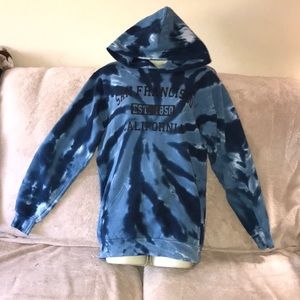 Port & Company Large Tie Dye blue white black San Francisco California Hoodie 💕